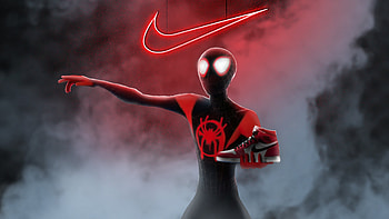 Spiderman Miles Morales Nike Air Jordan, spiderman-into-the-spider-verse, spiderman, superheroes, artwork, artist, digital-art HD wallpaper