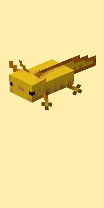 Minecraft yelow axolot, axolotl, mc, yellow, yellow-axolotl, Minecraft-axolotl HD phone wallpaper