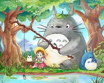 Totoro Goes Fishing, Anime, My Neighbor Totoro, Totoro (My Neighbor Totoro) HD wallpaper
