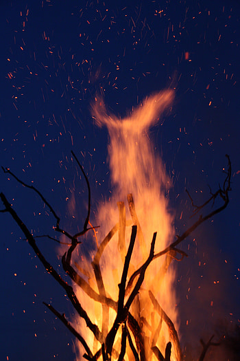 Fire, Bonfire, Sparks, Miscellanea, Miscellaneous, Branches HD phone wallpaper