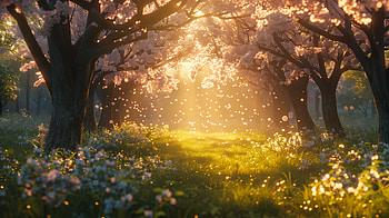 Spring Blossom Sunrise, spring HD wallpaper