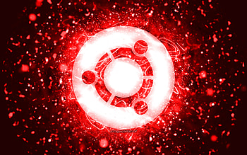 Ubuntu red logo, , red neon lights, Linux, creative, red abstract background, Ubuntu logo, OS, Ubuntu HD wallpaper