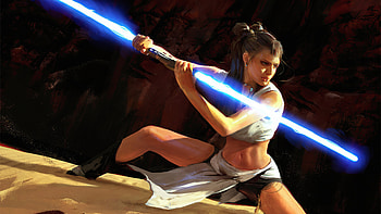 Light Saber Girl, artist, artwork, artstation HD wallpaper