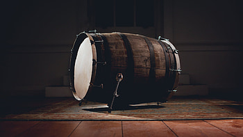 Lagavulin barrel, Scotch cask bass drum, Whisky influence, Musical innovation HD wallpaper