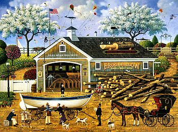Dahlia Makes a Dory Deal, boat, horse, art, beautiful, illustration, artwork, scenery, wide screen, painting, equine HD wallpaper
