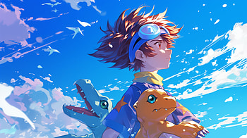 Taichi and Agumon - Digimon Adventure, Anime, Digimon, Taichi Yagami, Agumon (Digimon) HD wallpaper