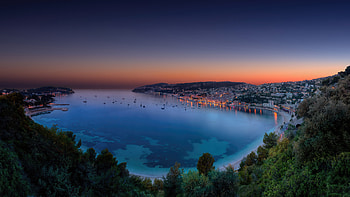 Villefranche Sur Mer Twilight Sunset, france, world, nature, graphy HD wallpaper