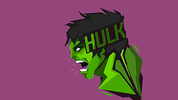 Hulk, superhero, art, minimal, headshot HD wallpaper