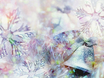 Christmas bells colors, bell, snowflakes, blur, ight HD wallpaper