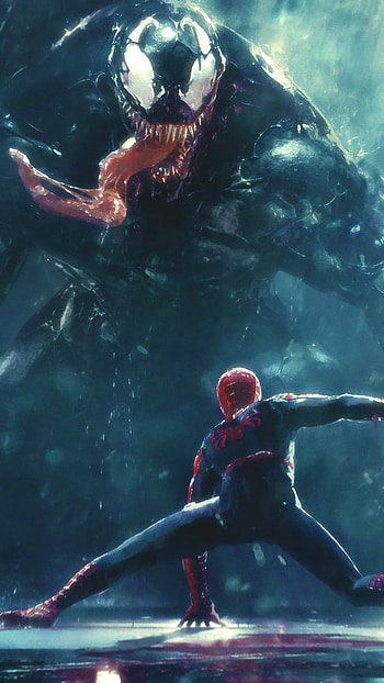 Spiderman vs Venom, Marvel HD phone wallpaper