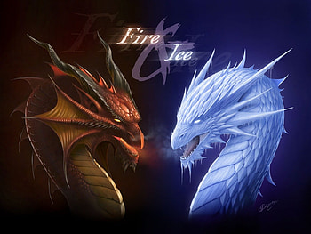 Fire VS Ice, fantasy, , 11, 2012, fire, 04, ice HD wallpaper