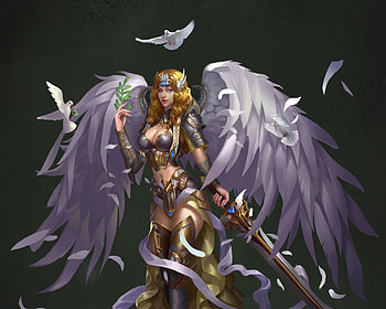 Angel, wings, girl, lei banner, fantasy HD wallpaper