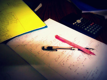 nerdo, books, math, pens, study HD wallpaper