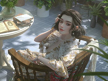 Waiting, frumusete, gorgeous, girl, superb, view from the top, summer, ying lee, fantasy, luminos, vara, terrace HD wallpaper