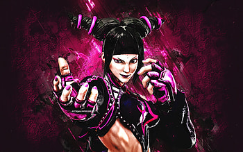 Juri Han, Street Fighter, purple stone background, Street Fighter X Tekken, Juri Han Street Fighter, grunge art, Street Fighter characters HD wallpaper