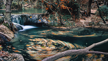 Stream, waterfall, nature, graphy HD wallpaper