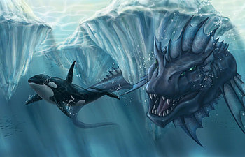 Fantasy, Ocean, To Fall, Mouth, Being, Creature, Glaciers, Killer Whale HD wallpaper