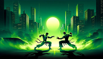 Street Fighter Epic Showdown, Street Fighter, martial arts, fighters, cityscape, neon HD wallpaper