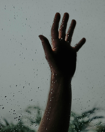 Rain, Drops, Hand, Miscellanea, Miscellaneous, Wet, Glass HD phone wallpaper