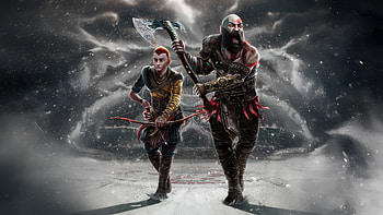 God of War: Ragnarök, Atreus (God Of War), Kratos (God Of War) HD wallpaper