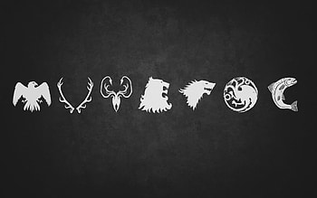 minimalistic Game of Thrones TV series arms House Arryn House Greyjoy House Lannister House Stark House Targaryen House Baratheon House Tully / HD wallpaper