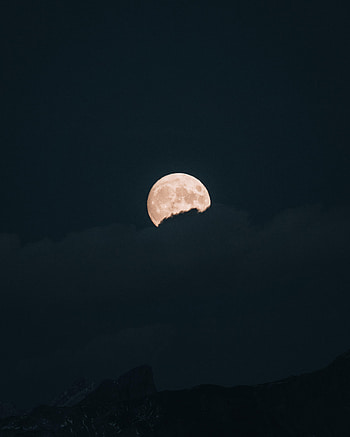 Night, Clouds, Moon, Dark, Full Moon HD phone wallpaper