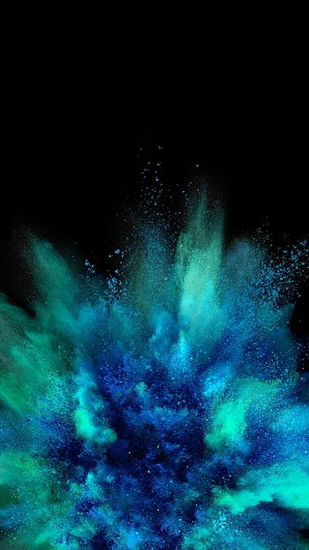 Teal and blue powders, Vibrant colors, Artistic display, Abstract HD phone wallpaper