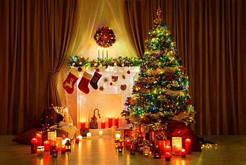 Candles, Christmas Trees HD wallpaper