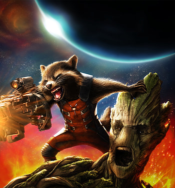 Rocket raccoon , Rocket and Groot WIP, Guardians of the Galaxy HD phone wallpaper