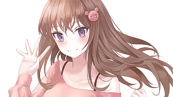 Black Long Hair Anime Girl With Red Dress White Background Anime Girl HD wallpaper