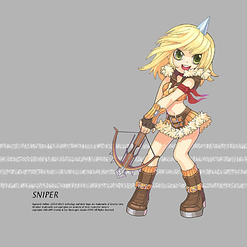 Preview ragnarok online, sniper, girl, blond, bow, arrow, skirt HD phone wallpaper