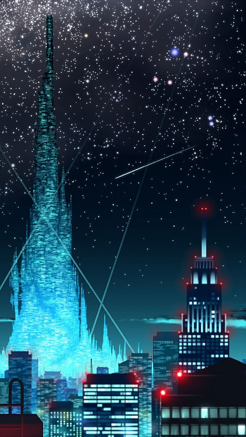 Cartoon Skyline, Anime city, Travel adventures, Vibrant colors HD phone wallpaper