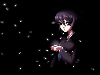 Anime on black, black, anime, hand HD wallpaper