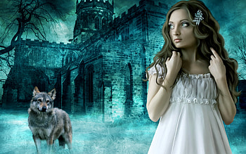THE INNOCENT LOOK, girl, wolf, look, innocent HD wallpaper