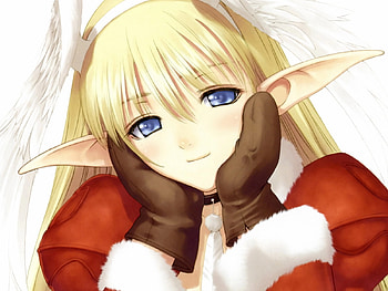 Cute Elf, sexy, blue eyes, elf ears, hot, cute, beautiful, blush blushing, elf, beauty, anime girl HD wallpaper