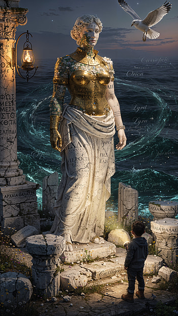 Aegean Sentinel — Greek Statue, statue HD phone wallpaper