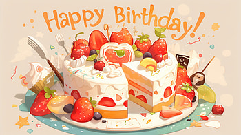 Happy Birtay Cake for, birtay cake, Happy Birtay, celebration, strawberry, dessert HD wallpaper