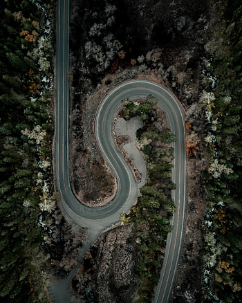 Nature, View From Above, Road, Forest, Relief HD phone wallpaper