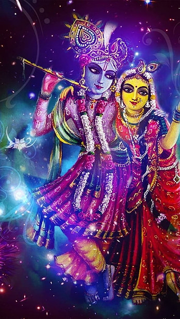 Radha Krishna , Colorful Background HD phone wallpaper