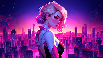 Gwen Stacy Among The Skyscrapers, gwen, gwen-stacy, artwork, artist, digital-art, superheroes, deviantart HD wallpaper