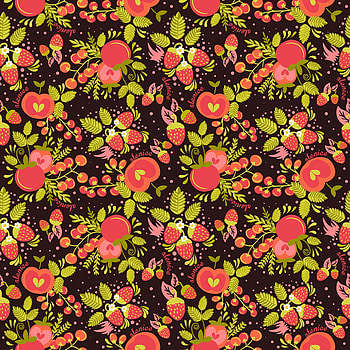 Strawberries, apples, berries, fruits, artwork HD phone wallpaper