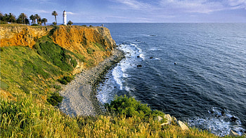 Nature, Sea, Waves, Coast, Lighthouse, Day HD wallpaper