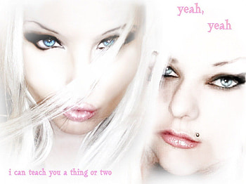 teach you!, white, blue eyes, other, hot, people, blondes, women, models, female HD wallpaper