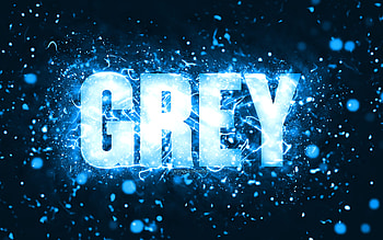 Happy Birtay Grey, , blue neon lights, Grey name, creative, Grey Happy Birtay, Grey Birtay, popular american male names, with Grey name, Grey HD wallpaper