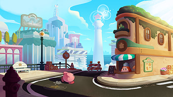 Kirby On Road Kirby and the Forgotten Land HD wallpaper
