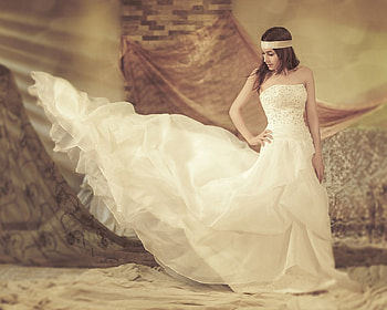Stormy, brunette, femininity, beautiful, beauty, woman, wedding, face, hair, bride HD wallpaper