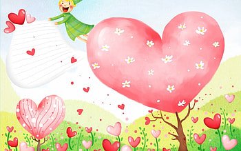 Flowers, Hearts, Love, Flight, Elf HD wallpaper