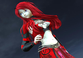 Woman, beautiful, 3d, red HD wallpaper