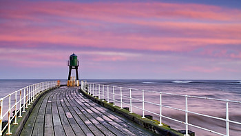 Lighthouse - pier, pier, landscape, sea, Lighthouse HD wallpaper