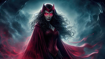 Deadly Scarlet Witch, scarlet-witch, superheroes, artwork, ai, digital-art HD wallpaper